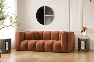 Couch, Sofa, Zweisitzer-Sofa Grand Modular Stoff Salvador Braun