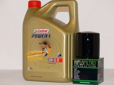 Kawasaki ZX-6R Ninja (ZX636) Bj:13-, 4Ltr., CASTROL 20W50, l- u. Ölfilter