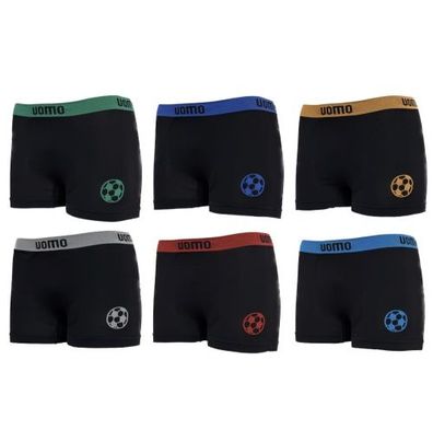 Uomo Kinderboxershorts Farbmix Microfaser 6er oder 12er Set Modell Fussball K05