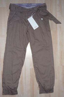 s. Oliver Mädchen Hose Gr. 152 REG. mit Gürtel taupe NEU