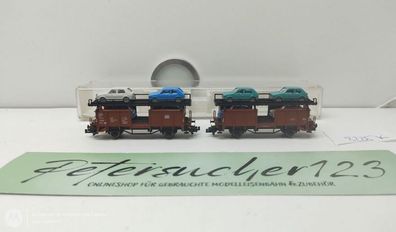 Fleischmann N DC 8225 K Autotransportwagen / 2er-Set / DB / Ersatz-OVP