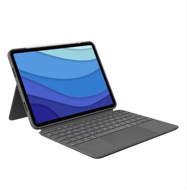 Logitech Tastatur Combo Touch, Smart Connector, grau, für Apple iPad Pro 12.9",