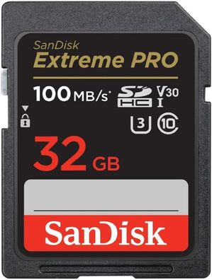 SanDisk Extreme PRO SDHC UHS-I Speicherkarte 32 GB (V30, Übertragungsgeschwindigke