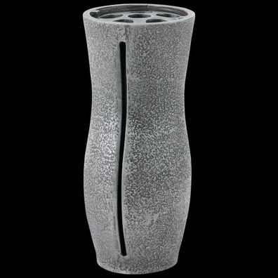 Grabvase aus Aluminum mittelgrau Blumenvase Friedhof Grab Friedhofsvase