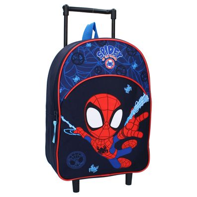Spiderman Kinder Trolley mit Rollen großem Hauptfach und ausziehbarem Griff für