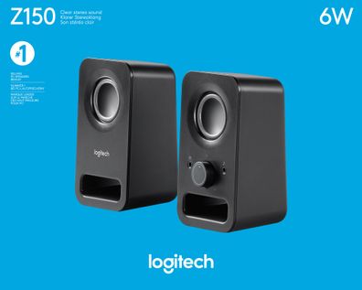 Logitech Lautsprecher Z150, Audio, Stereo 2.0, 6W