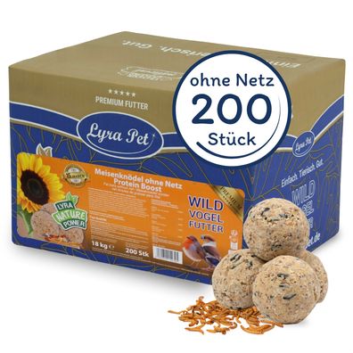 200 Stk. Lyra Pet® Meisenknödel Protein Boost ohne Netz à 90 g = 18 kg