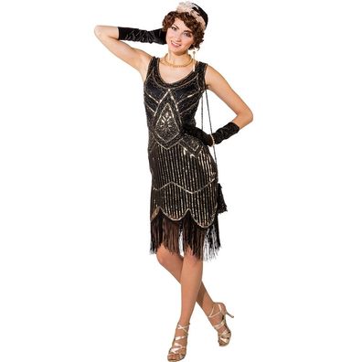 20er Jahre Kleid schwarz-silber