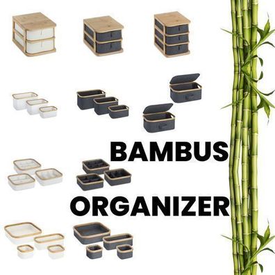 Bambus Organizer Ordnungssystem Aufbewahrungsbox Schubladenbox Sortierbox ADCON