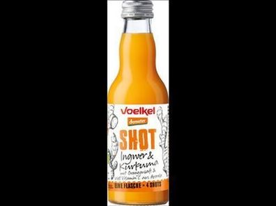 Voelkel 3x Shot Ingwer & Kurkuma mit Orangensaft & viel Vitamin C aus Acerola 0,2l