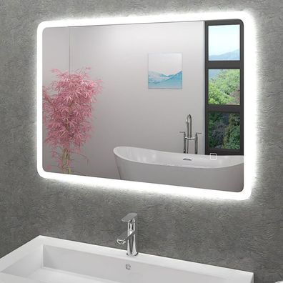 Badspiegel, Badezimmer Spiegel, Leuchtspiegel mit Spiegelheizung 100x70c