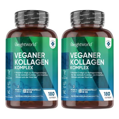 Vegan Kollagen Kapseln - 180 Kapseln - 2 Flaschen - WeightWorld