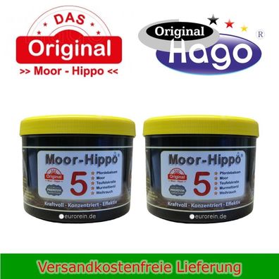 2 Dosen / Tiegel Moor-Hippo 5 - 500 ml Pferdebalsam von Hago