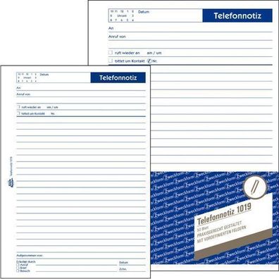 Avery Zweckform 1019 Telefonnotiz Abreißblock DIN A5 50 Blatt