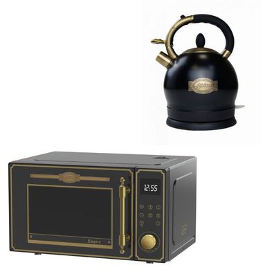 Kaiser Empire M 2530 Em Retro Mikrowelle 25L+Wasserkocher WK 2000 Em