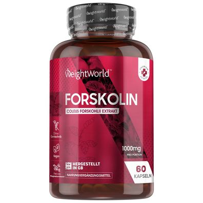 Forskolin Kapseln - 1000mg Coleus Forskohlii Extrakt - 60 Kapseln - 2 Flaschen