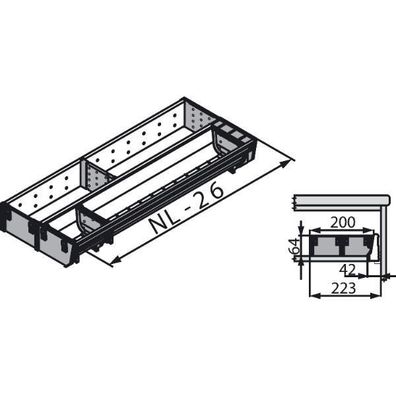 blum ORGA-LINE Besteckeinsatz/Facheinteilung Set ZSI. XXXKI2 Nennlänge 450mm