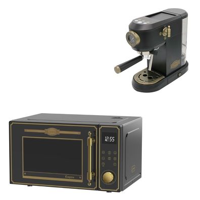 Kaiser Empire M 2530 Em Retro Mikrowelle 25L+Kaffeemaschine KA 2005 Em Empire, 19 bar