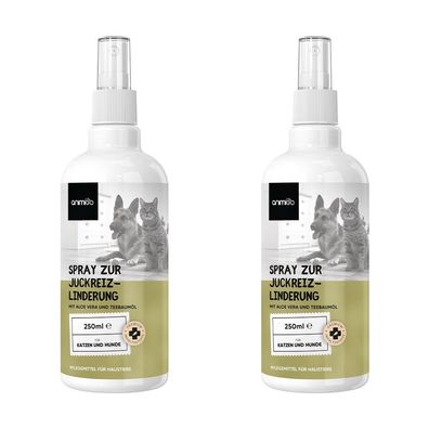 animigo Anti Juckreiz Spray - 250ml Fellpflege - Für Hunde & Katzen - 2 Pack