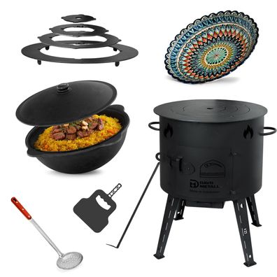 40 Uchag 2 mm stahl 12 L Kazan Ljagan Grillfächer Schaumkelle Utschak Wok Kasan