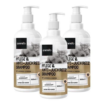 animigo Hundeshampoo - 500ml Pflege & Anti-Juckreiz Shampoo - 3 Pack