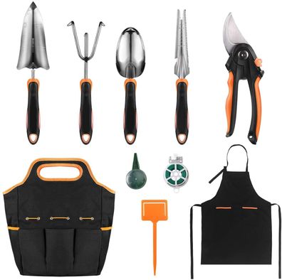 Acklife GGT5A Gartenwerkzeug-Set, 29-tlg. rostfreier Edelstahl, mit Tasche & Zubehör