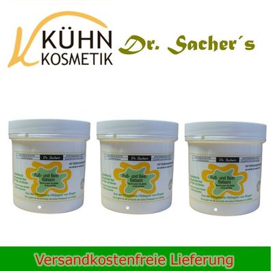 3 Dosen / Tiegel Fuß- und Beinbalsam 250ml von Dr. Sachers