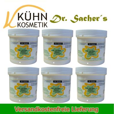 6 Dosen / Tiegel Fuß- und Beinbalsam 250ml von Dr. Sachers