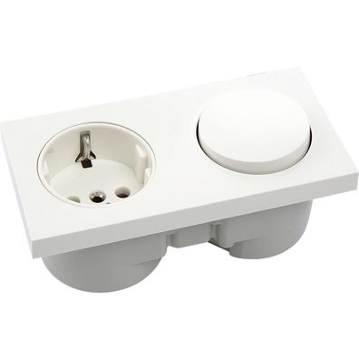 Berker Integro Pure Schalter polarweiß glänzend + Steckdose polarweiß