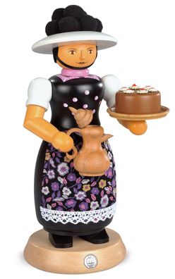 Räucherfigur Räuchermann groß Schwarzwaldfrau mit rauchender Kanne (BxH):14x25cm