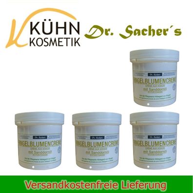 4 Dosen / Tiegel Ringelblumen Creme mit Sanddorn-Öl 250 ml von Dr. Sachers