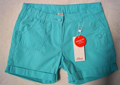 s. Oliver Hot Pants Mädchen Shorts Gr. 170 REG. türkisblau NEU