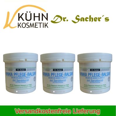 3 Dosen / Tiegel Arnika Pflegebalsam mit Sanddornöl 250ml von Dr. Schers