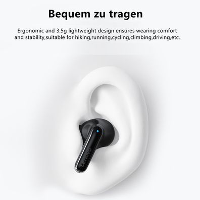 Lenovo XT88 TWS Bluetooth 5.3 Kopfhörer In-Ear Kopfhörer Headphones Schwarz