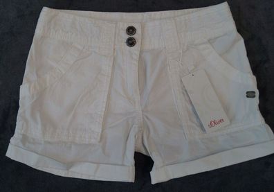 s. Oliver Hot Pants Mädchen Shorts Bermuda Gr. 146 Regular weiß NEU