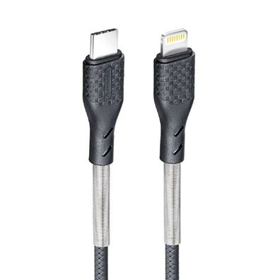 Forcell Carbon Ladekabel Typ C zu iPhone-Anschluss Power Delivery PD27W CB-01C