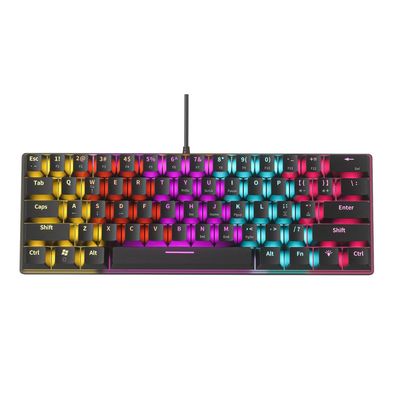 TEKOO Mechanische Tastatur: 61 Tasten, Mini-Format, 12 RGB-Lichteffekte