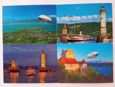 3 D Ansichtskarte Bodensee Zeppelin Schiff Postkarte Wackelkarte Hologrammkarte