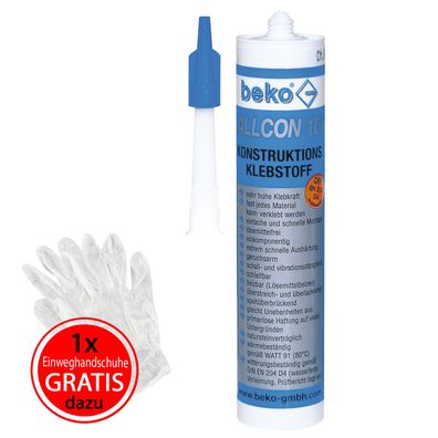 Beko Allcon 10 Konstruktionskleber + 2 Einweghandschuhe - Inhalt: Beko