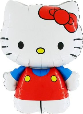Anagram Folienballon Kitty mit roter Schleife Figur 67 x 54 cm ungefüllt
