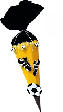 Schultüte Bastelset Fußball gelb-schwarz von Prell