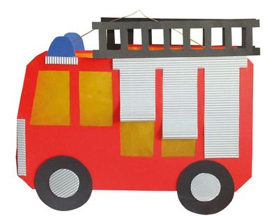 Laternen Bastelset Feuerwehrauto von Prell, 4 Stück