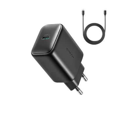 Netzwerkladegerät USB-C 25W SFC / PPS / PD - Schwarz + USB-C / USB-C-Kabel 1 m