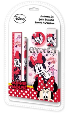 Disney Minnie Mouse 5-teiliges Schreibset für Kinder – Mit Lineal, Bleistift,