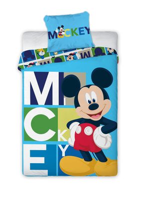 Disney Mickey Maus Bettwäsche-Set Bettbezug 140x200 cm & Kissenbezug 63x63 cm,