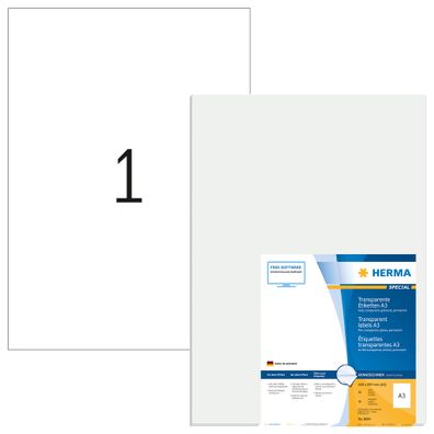 Herma Etiketten permanent haftend 420 x 297 mm Folie transparent klar wetterfest