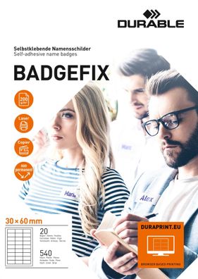 Durable Textilschild 30x60mm ws 540St Badge Fix