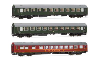 Rivarossi HR4328 Reisezugwagen-Set 2x 2. Kl. + 1x Speisewg Spur H0