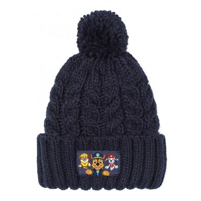 Warme Strickmütze Motiv PAW Patrol mit Bommel - Größe: 52