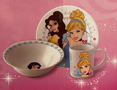 Kinder Frühstück Set - Disney Princess - 3 Teilig aus Porzellan